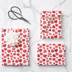 Hoja De Papel De Regalo Patrón De Corazones, Corazones Rojos, Patrón De Co