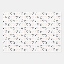 Hoja De Papel De Regalo Patrón de Corazones de San Valentín Xo