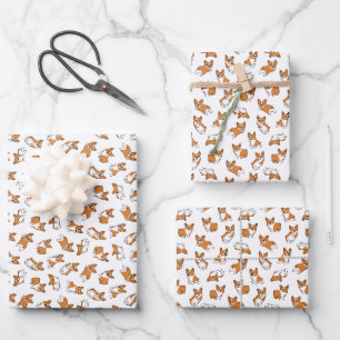 Hoja De Papel De Regalo patrón de corgis de perros mascota de dibujos anim