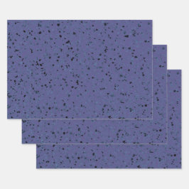 Hoja De Papel De Regalo Patrón de cosecha negro retro-morado Terrazzo
