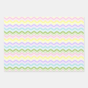 Hoja De Papel De Regalo Patrón de Cuadrado Zigzag de Líneas Onduladas en P