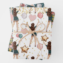 Hoja De Papel De Regalo Patrón de Cumpleaños 