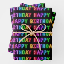 Hoja De Papel De Regalo Patrón de cumpleaños feliz