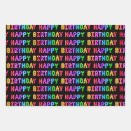 Hoja De Papel De Regalo Patrón de cumpleaños feliz