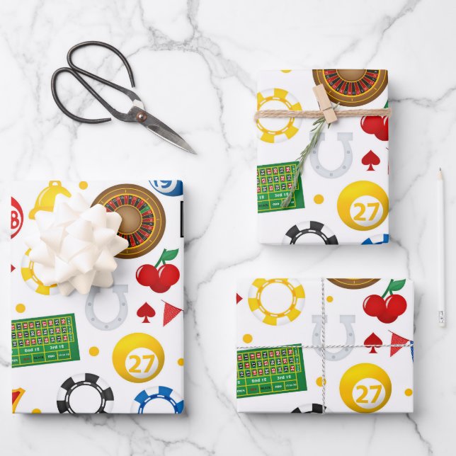 Hoja De Papel De Regalo Patrón de dados de juego de Guay Casino (Anverso)