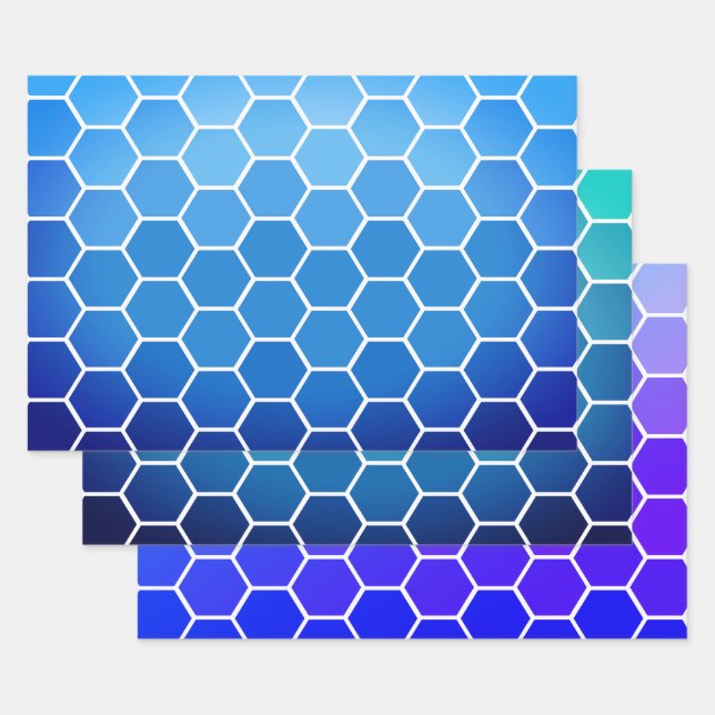 Hoja De Papel De Regalo Patrón de degradado azul (Set)