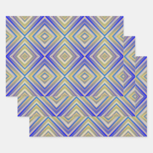 Hoja De Papel De Regalo Patrón de diamante alternativo de Blues de la Mari
