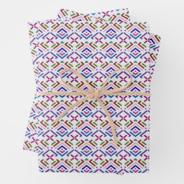 Hoja De Papel De Regalo Patrón de diamante geométrico étnico pastel modern