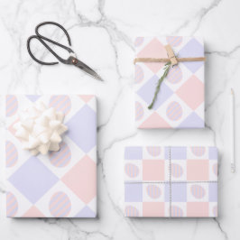 Hoja De Papel De Regalo Patrón de diamantes de Pascua con huevos decorados