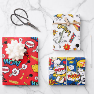 Hoja De Papel De Regalo Patrón de dibujo cómico