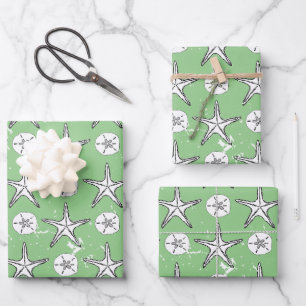Hoja De Papel De Regalo Patrón de dibujo de estrella de mar angustiado dól