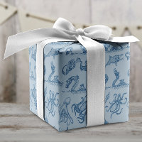 Patrón de dibujo del monstruo del mar azul Diverti