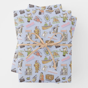 Hoja De Papel De Regalo Patrón de dibujos animados coloridos de FRIENDS™