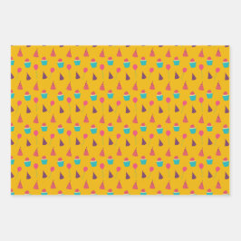 Hoja De Papel De Regalo Patrón de Dinosaurios Cute Niños Cumpleaños