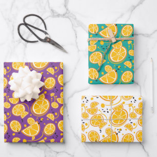 Hoja De Papel De Regalo Patrón de diseño de frutas dulces de cítricos d