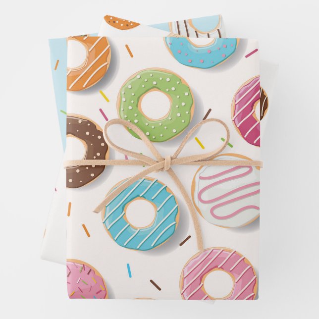Hoja De Papel De Regalo Patrón de donuts (In situ)
