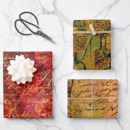 Hoja De Papel De Regalo Patrón de Efímeras de Otoño
