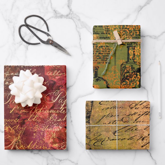 Hoja De Papel De Regalo Patrón de Efímeras de Otoño (Anverso)
