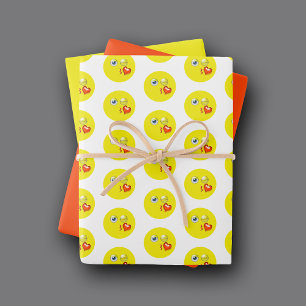 Hoja De Papel De Regalo Patrón de Emoji de corazones de amor de besos sopl