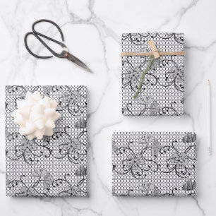 Hoja De Papel De Regalo Patrón de encaje floral