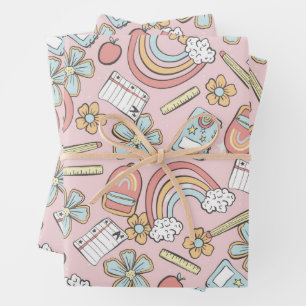 Hoja De Papel De Regalo Patrón de escuela de aprendizaje mágico