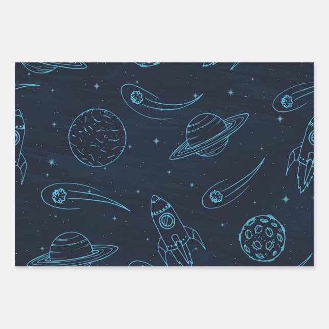 Hoja De Papel De Regalo Patrón de espacio (Anverso)