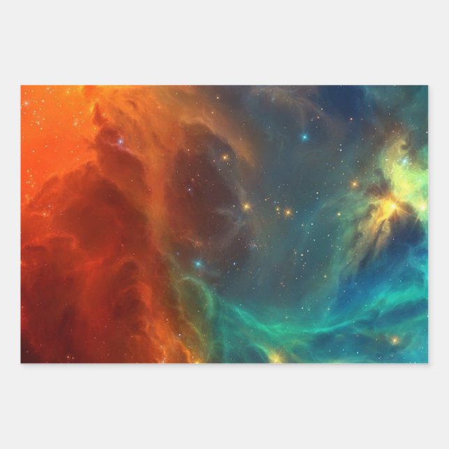 Hoja De Papel De Regalo Patrón de espacio (Anverso)