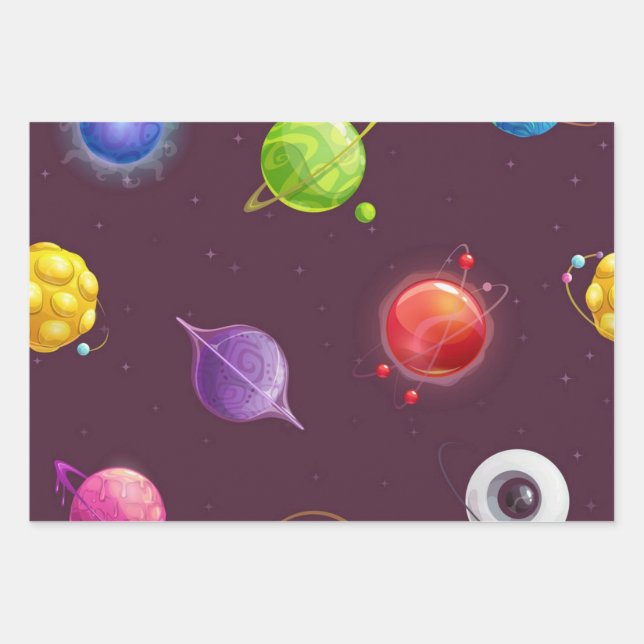 Hoja De Papel De Regalo Patrón de espacio (Anverso)