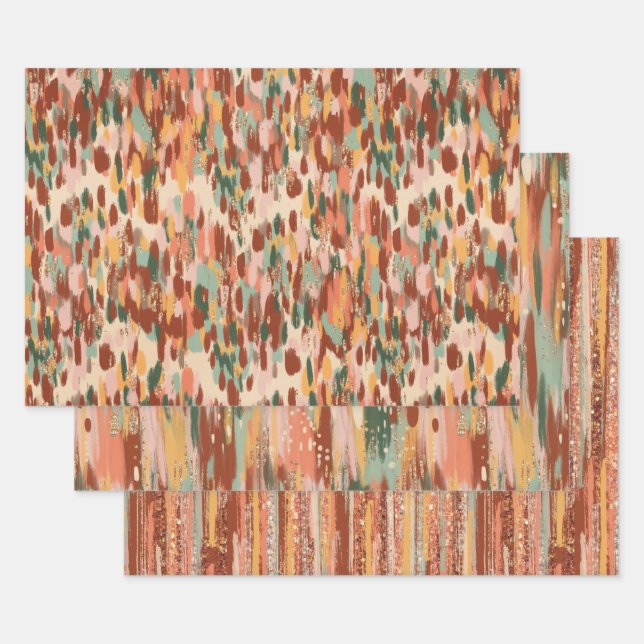 Hoja De Papel De Regalo Patrón de especias de calabaza (Set)