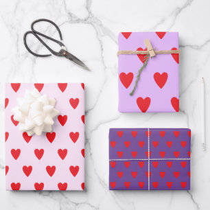 Hoja De Papel De Regalo Patrón de estilo Boho dibujado a mano en los coraz