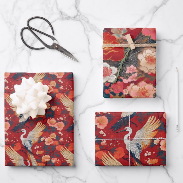 Hoja De Papel De Regalo Patrón de estilo de lavado de Chiyogami Yuzen (Anverso)