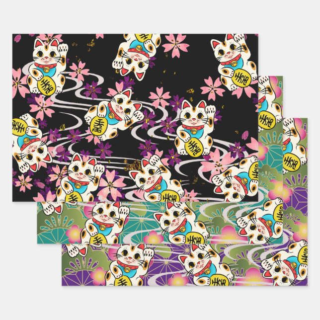 Hoja De Papel De Regalo Patrón de estilo de lavado de Chiyogami Yuzen (Set)