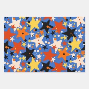 Hoja De Papel De Regalo Patrón de estrellas