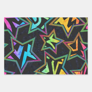 Hoja De Papel De Regalo Patrón de estrellas