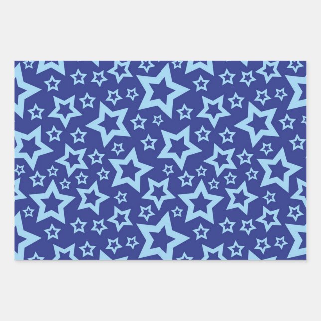Hoja De Papel De Regalo Patrón de estrellas (Anverso)