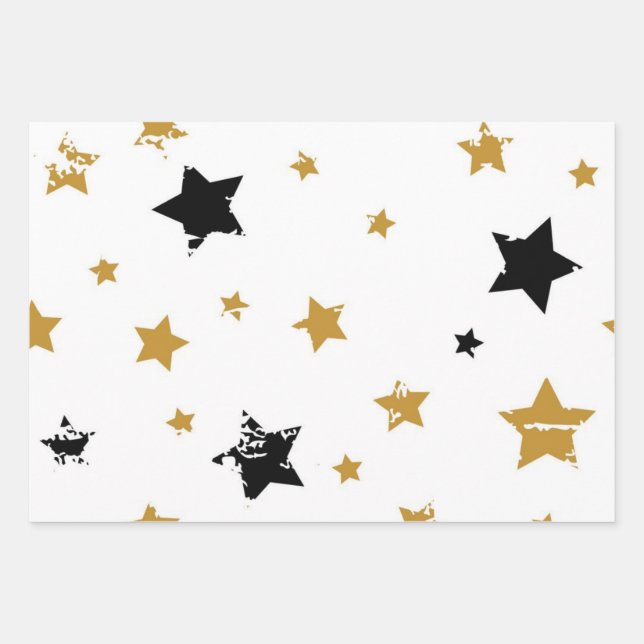 Hoja De Papel De Regalo Patrón de estrellas (Anverso)
