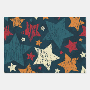Hoja De Papel De Regalo Patrón de estrellas
