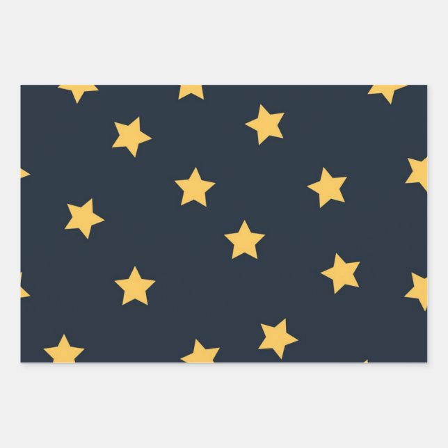 Hoja De Papel De Regalo Patrón de estrellas (Anverso)