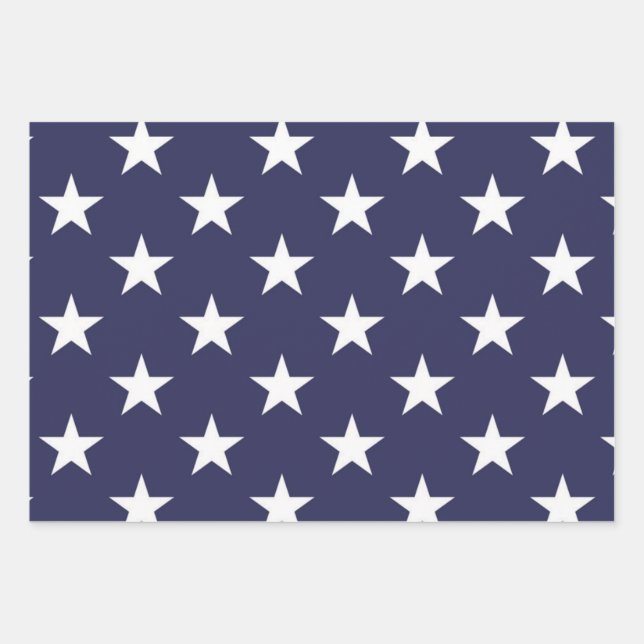 Hoja De Papel De Regalo Patrón de estrellas (Anverso)