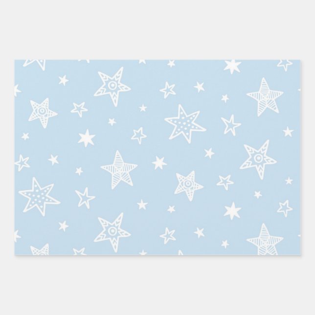 Hoja De Papel De Regalo Patrón de estrellas (Anverso)