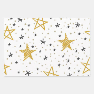Hoja De Papel De Regalo Patrón de estrellas