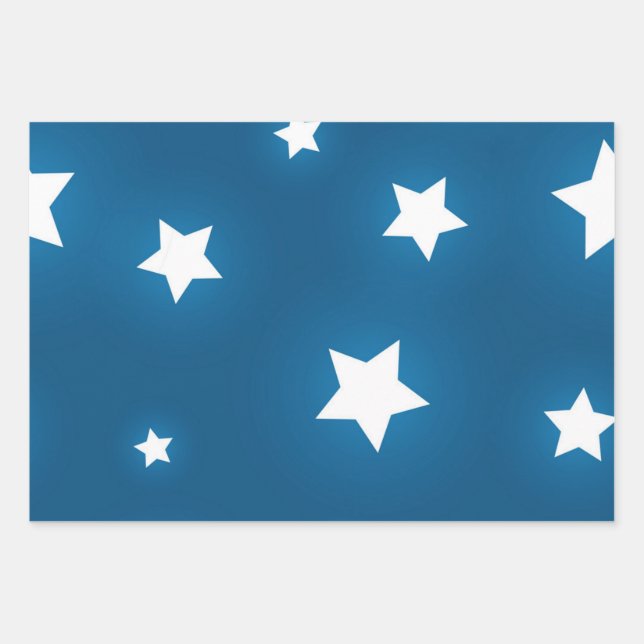 Hoja De Papel De Regalo Patrón de estrellas (Anverso)
