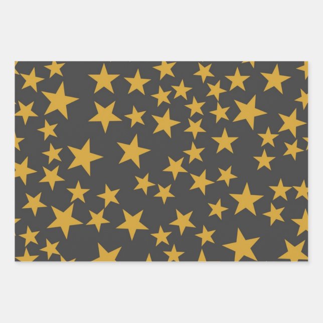 Hoja De Papel De Regalo Patrón de estrellas (Anverso)