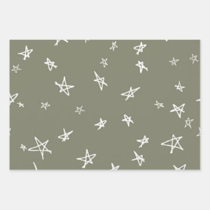 Hoja De Papel De Regalo Patrón de estrellas