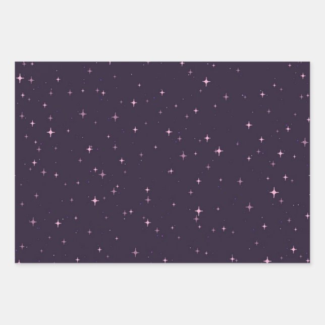 Hoja De Papel De Regalo Patrón de estrellas (Anverso)
