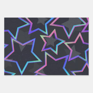 Hoja De Papel De Regalo Patrón de estrellas