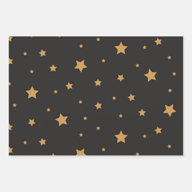 Hoja De Papel De Regalo Patrón de estrellas (Anverso)