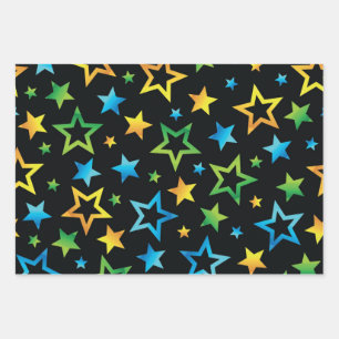 Hoja De Papel De Regalo Patrón de estrellas