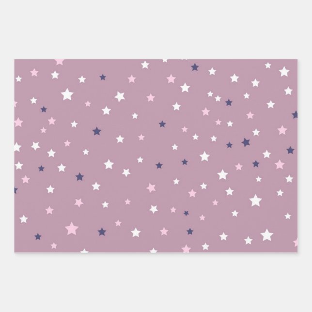 Hoja De Papel De Regalo Patrón de estrellas (Anverso)