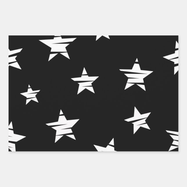 Hoja De Papel De Regalo Patrón de estrellas (Anverso)